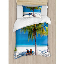 Island Palms Sunbeds Duvet Cover Set