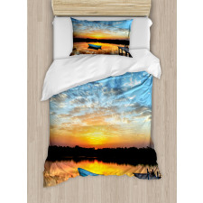 Little Boat on Pond Duvet Cover Set