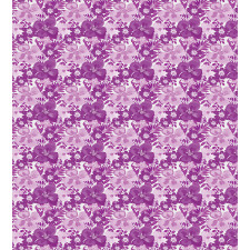 Purple Tones Floral Pattern Duvet Cover Set