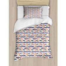 English Garden Navy Stripes Duvet Cover Set