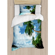 Palm Leaf Island Lagoon Duvet Cover Set