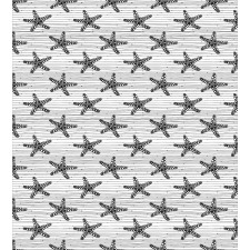 Starfish on Uneven Stripes Duvet Cover Set