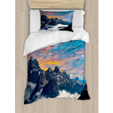 Alpine Clouds Foggy Duvet Cover Set