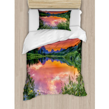 Sunset Reflection River Duvet Cover Set