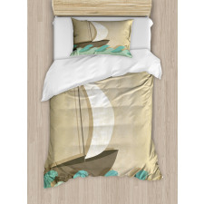 Seagulls Boating Marine Duvet Cover Set