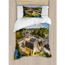 Aerial Photo of Old Town Duvet Cover Set