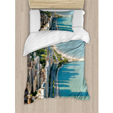 Aerial Vista Chicago City Duvet Cover Set