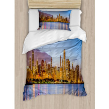 Night Panorama Skyline Duvet Cover Set