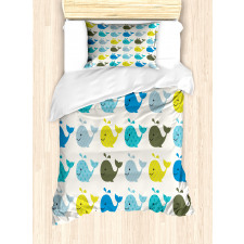 Childish Pattern Big Fish Duvet Cover Set