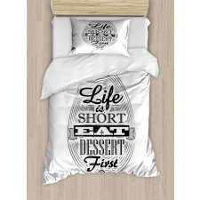 Retro Eat Dessert on Spoon Duvet Cover Set