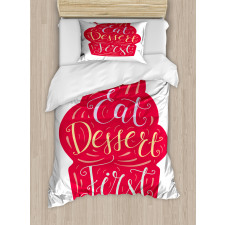 Eat Dessert First Cupcake Duvet Cover Set