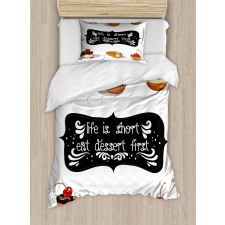 Various Dessert Doodle Duvet Cover Set