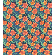 Lilly Flowers Doodle Duvet Cover Set