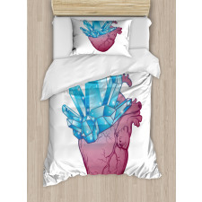 Crystal Growing from Heart Duvet Cover Set