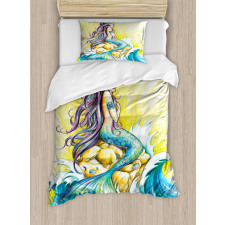 Fantasy Woman on Rock Duvet Cover Set