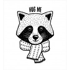 Raccoon with Hug Me Words Duvet Cover Set