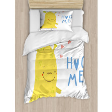 Monster and Hug Me Words Duvet Cover Set