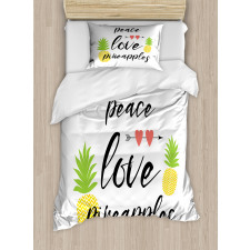 Peace Love Pineapples Duvet Cover Set