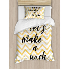 Lets Make a Wish on Chevrons Duvet Cover Set