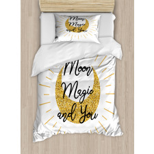 Lover Text Moon Magic and You Duvet Cover Set