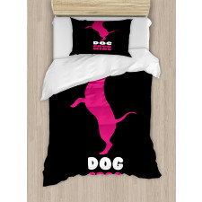 Dog Stands Funny Hair Bow Duvet Cover Set