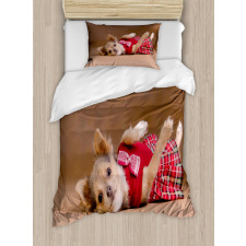 Puppy Wearing Kilt Photo Duvet Cover Set