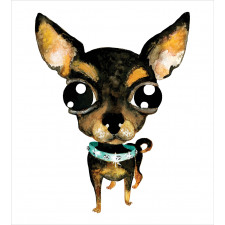 Gem Collar Big Eyed Dog Duvet Cover Set