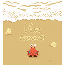 Cartoon Crab I Love Summer Duvet Cover Set