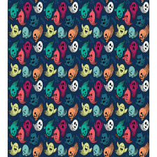 Colorful Spooky Ghosts Duvet Cover Set