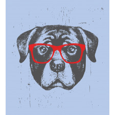 Funny Hipster Dog Duvet Cover Set