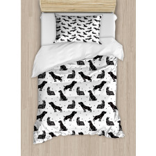 Types of Dogs Polka Dots Duvet Cover Set