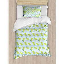 Surfing Happy Crocodile Duvet Cover Set