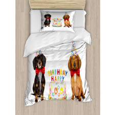 Dogs Happy Birthday Cake Duvet Cover Set