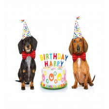 Dogs Happy Birthday Cake Duvet Cover Set