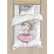 Curly Hair Blonde Dancer Duvet Cover Set