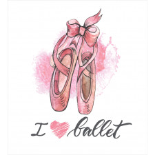 I Love Ballet Typography Duvet Cover Set