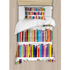 Colorful Doodle of Books Duvet Cover Set