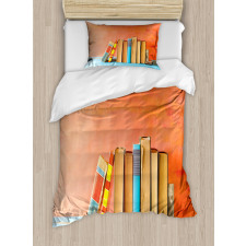 Row of Old Vintage Books Duvet Cover Set