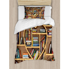 Love Reading Books Heart Duvet Cover Set