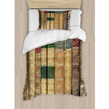 Macro Photo of Antique Novels Duvet Cover Set