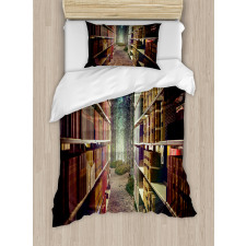 Abstract Library in Woods Duvet Cover Set