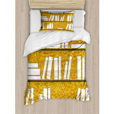 Simplistic Books on Shelves Duvet Cover Set