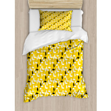 Diagonal Leaf Pattern Duvet Cover Set