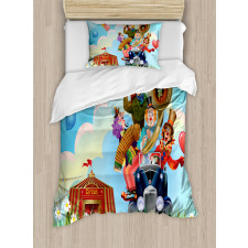 Vintage Car Circus Duvet Cover Set