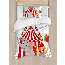 Circus Elephant Tent Duvet Cover Set