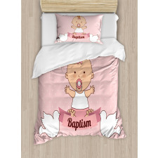 Baby with a Message Cartoon Duvet Cover Set
