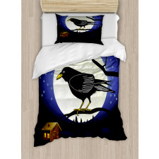 Full Moon Night Bird Duvet Cover Set