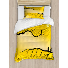 Birds on Bare Branches Duvet Cover Set