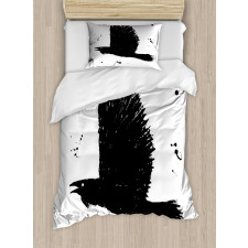 Gothic Ink Sketch Bird Duvet Cover Set