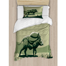 Wild Boar with Tusks Art Duvet Cover Set